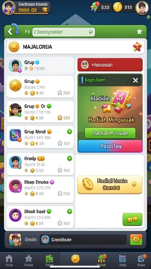 Screenshot DAX69 memperlihatkan momen interaksi sosial antara pemain.