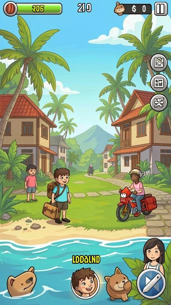 Tangkapan layar menunjukkan karakter utama dalam aksi.