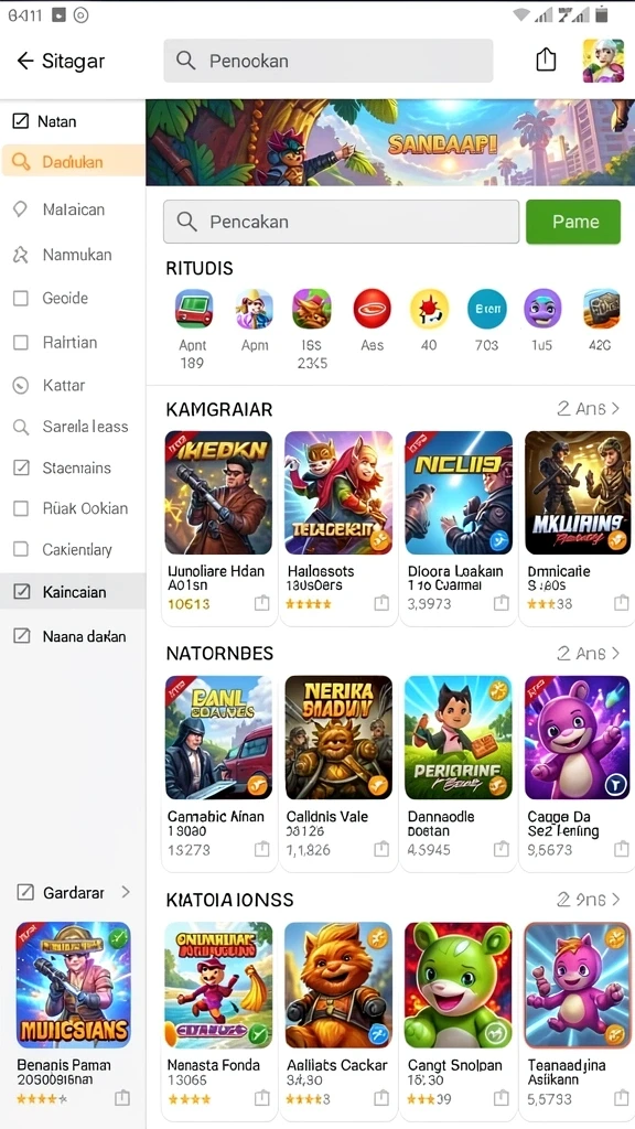 Screenshot karakter utama saat beraksi dalam permainan.