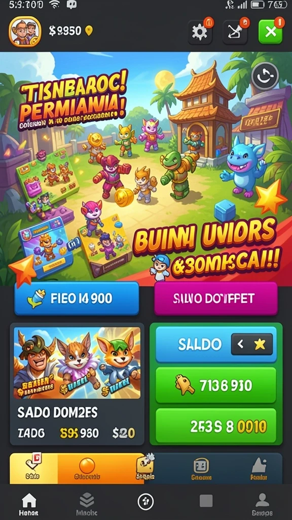 Tampilan awal permainan yang menawan dan penuh warna.
