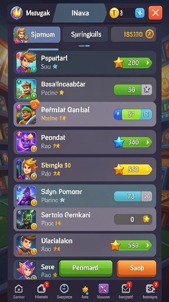 Menu promosi dan bonus yang selalu diperbarui.